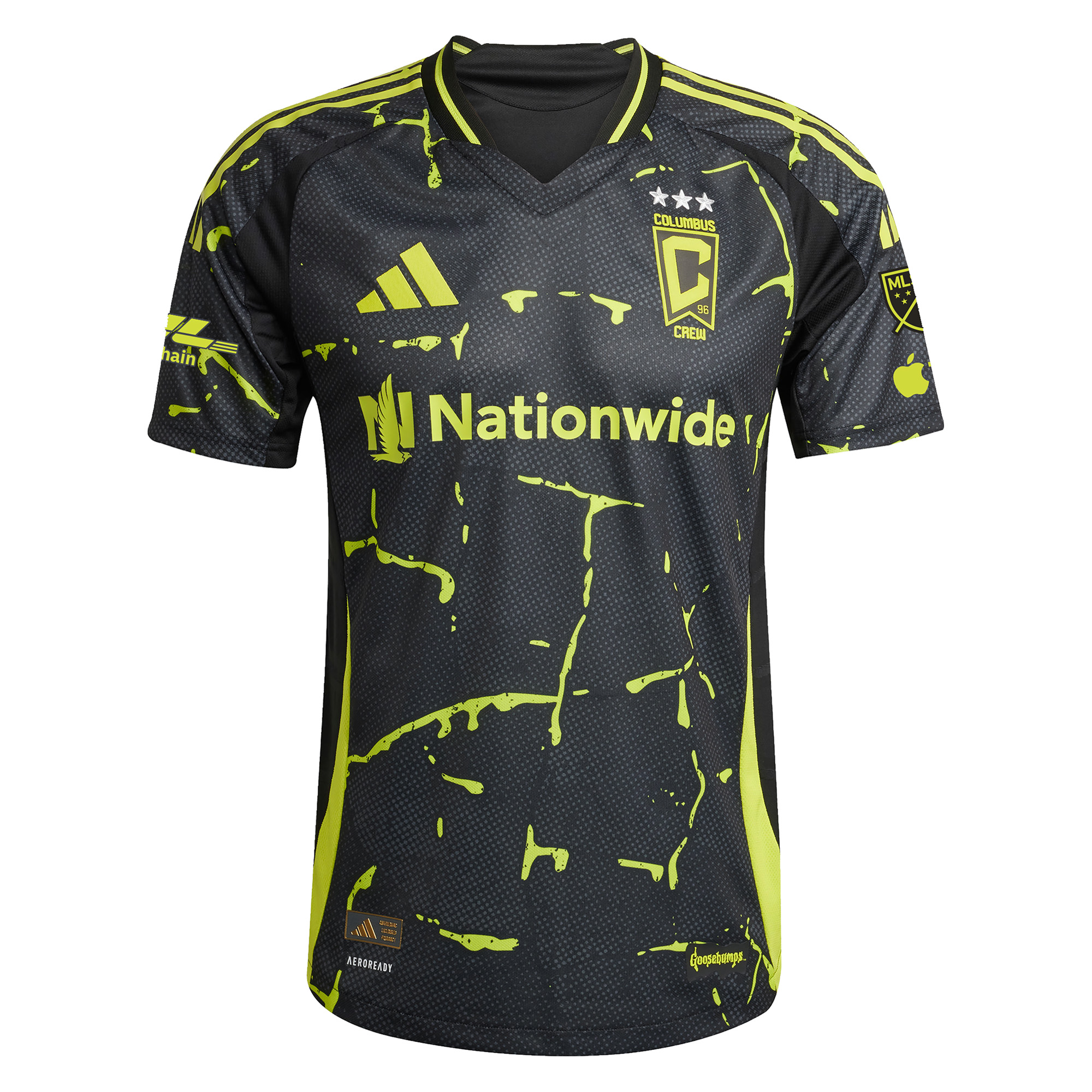 Men's Columbus Crew adidas Black 2025 The Goosebumps Kit Authentic Custom Jersey