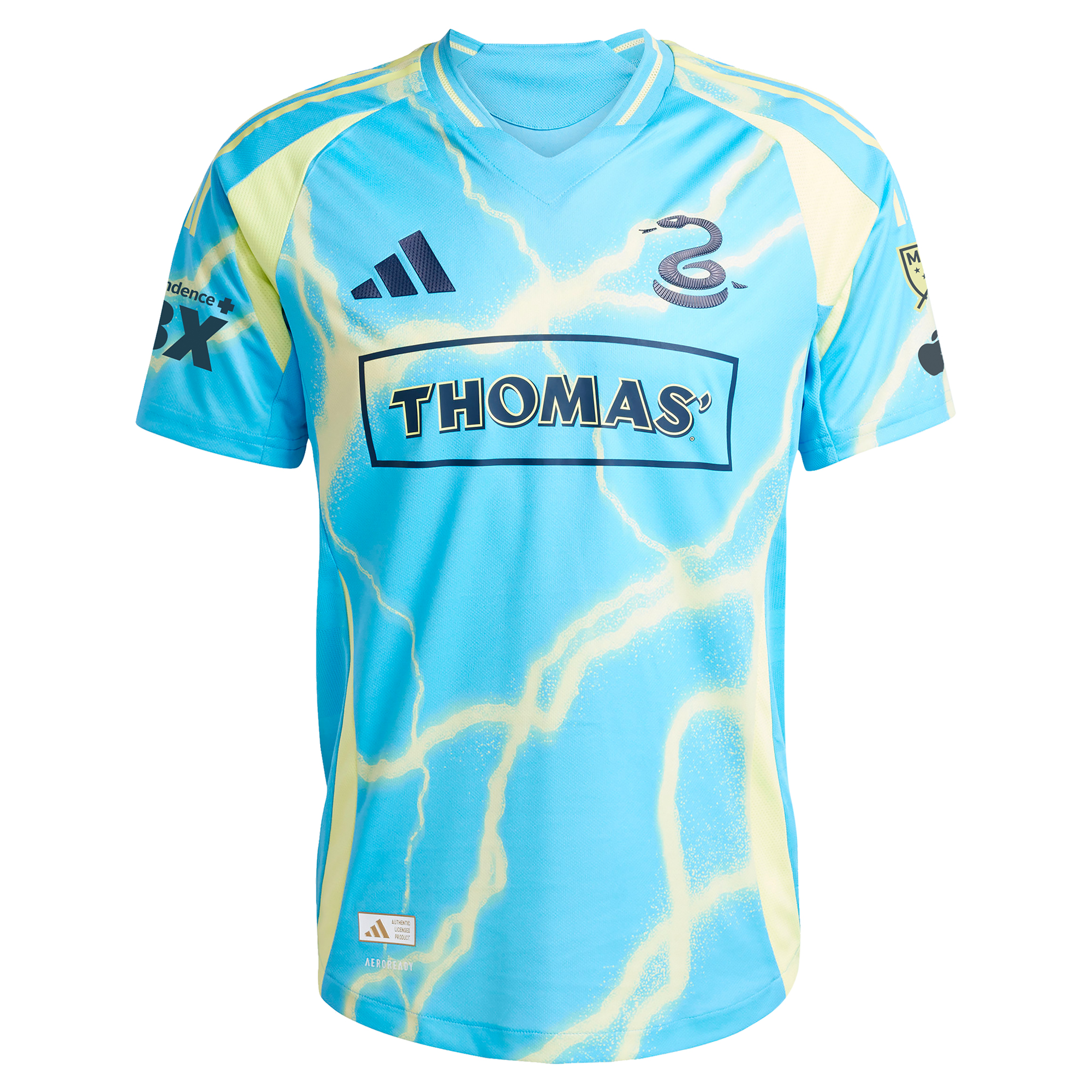 Men's Philadelphia Union adidas Blue 2025 The Voltage Kit Authentic Custom Jersey